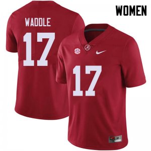 NCAA Women's Alabama Crimson Tide #17 Jaylen Waddle Stitched College 2018 Nike Authentic Red Football Jersey CR17D28YC
